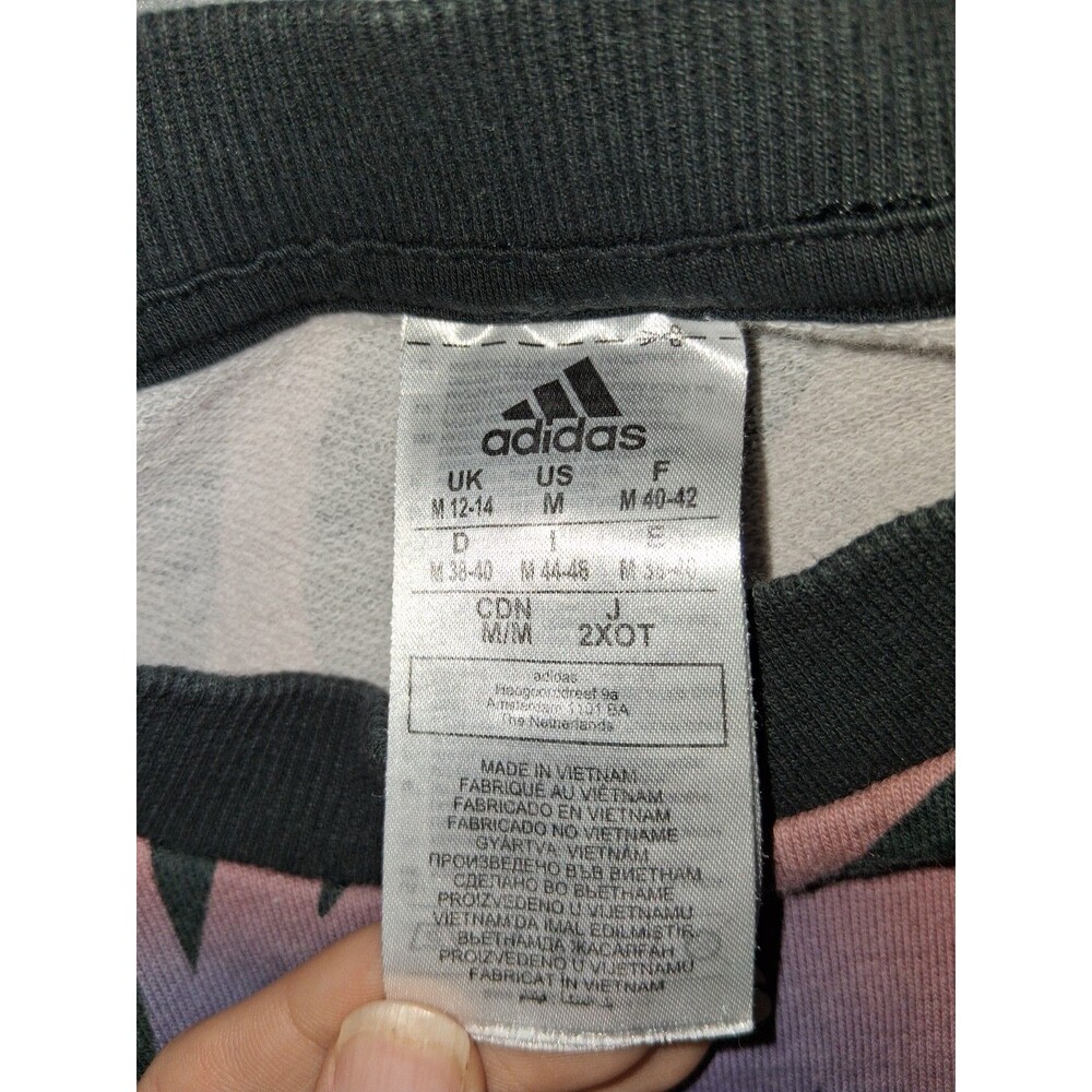 Adidas Originals Cropped Sweatshirt Womens Medium Rainbow Tiger Print Athleisure - Picture 10 of 13